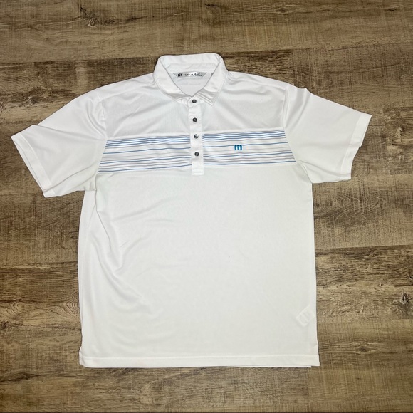 Lot of 2 Travis Mathew Mens Size XL Polo Golf Shirt White And Gray - Picture 2 of 11